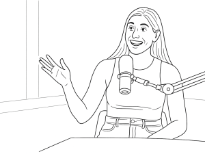 Jogadora de padel a segurar uma raquete, rodeada por logótipos de patrocinadores e símbolos de prémios monetários