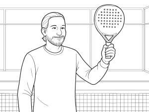 Zwart-witte schets van Pallap Power Pro 01 en Control Pro 01 rackets naast elkaar