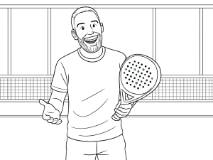 Sane Aggressor 6 padelracket met druppelvorm en driebrug keel, getoond in hand.