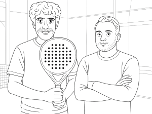 Starvie Triton Pro Touch padelracket met traanvorm en getextureerd oppervlak, getoond in dynamische houding