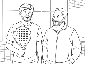 Dessin noir et blanc de la raquette de padel T91 Boss One Huracan avec forme goutte d'eau et surface texturée
