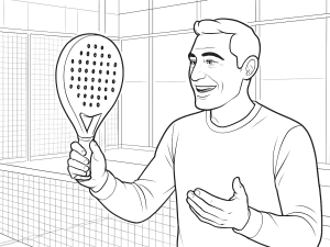 Mustavalkoinen luonnos Wilson Defy -padelmailoista esillä lanseeraustilaisuudessa Barcelonassa