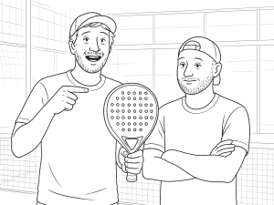 Musta-valkoinen luonnos Adidas Adipower Multiweight CTRL 3.4 padelmailasta, jossa pieni kahva