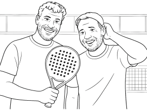 Bullpadel Hack 03 padelracket med diamantform och sträv yta, avbildad i monokrom