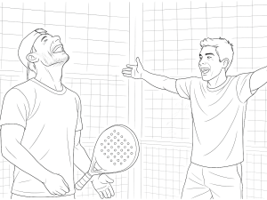 Chingotto und Galán feiern den Sieg über Coello und Tapia auf einem Padelplatz im Foro Italico