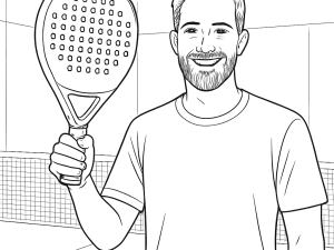 Sort-hvid skitse af Nox AT10 Genius 12K 2025 padelbat med dråbeform og tekstureret overflade