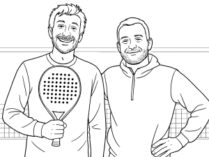 Dessin noir et blanc de la raquette de padel Orven Kerala V3 avec forme diamant et surface texturée