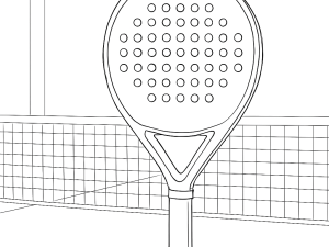 Osaka Pro Tour Control padelmaila, pyöreä muoto, pitkä grippi ja karhea valko-kultainen pinta