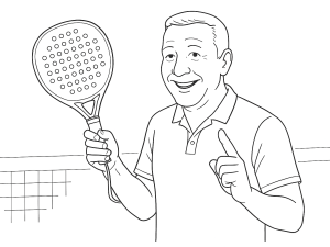 Sort-hvid skitse af Oxdog Ultimate Pro Smash padelketcher med slank ramme og tekstureret overflade