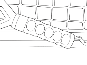 Hand installeert Power Grip met zichtbare tactiele cirkels op een padelracket handvat