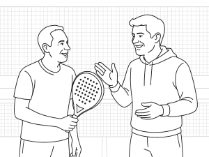 Spieler in aktiver Volley-Haltung mit StarVie Metheora Dual Schläger am Padelnetz