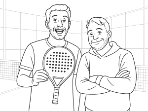 Sort-hvid tegning af Tenax Gladiator padelbat med tyndt greb og hybrid form