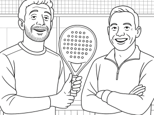 Raquette de padel Starvie Kenta Eternal Pro à forme ronde et surface texturée, illustrée en dessin détaillé