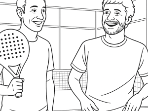 Jogadores de padel a treinar intensamente em campos cobertos na M3 Academy, com treinadores a observar e orientar.