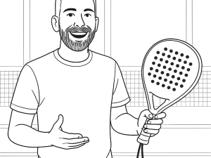 Musta-valkoinen luonnos Urich Deep Carbono 3K Soft -padelmailasta, jossa on teksturoitu hiilikuitupinta