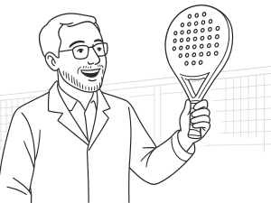 Dessin noir et blanc de la raquette de padel Varlion Orquídea avec forme ronde et bumper incliné.