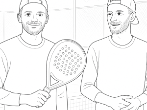 Defensiver Padelspieler hält einen Babolat Counter Viper Schläger am hinteren Teil des Courts