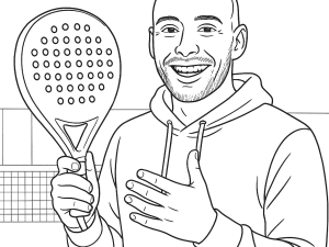 Zwart-witte schets van de Babolat Technical Viper Lebrón 2024 padelracket met diamantvorm