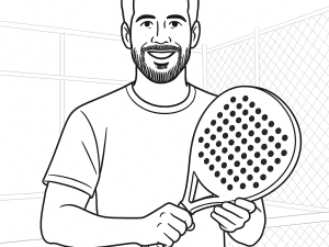 Zwart-witte schets van het Bullpadel Ionic Power 2025 padelracket met diamantvorm en getextureerd oppervlak