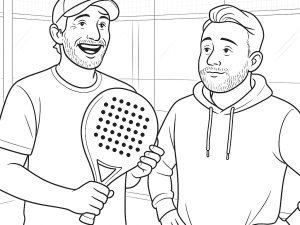 Boceto en blanco y negro de la pala de pádel Cork Extreme Deus con superficie rugosa y diseño equilibrado