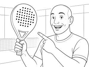 Raquete Head Extreme Motion de padel com formato diamante e superfície rugosa, desenhada em pose dinâmica de ação