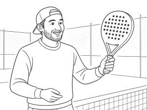 Musta-valkoinen piirros Head One Ultralight -padelmailasta, pyöreä pää ja yksi keskireikä