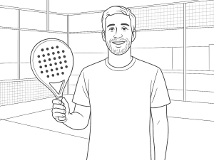 Svart-hvitt skisse av Kombat Etna 2025 padelracket med diamantform og teksturert overflate