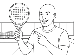 Dessin noir et blanc de la raquette de padel Nox Nerbo WPT 2023 avec forme hybride diamant-goutte d'eau.