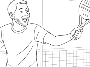 Publikum ser pro padel-kamp i Brooklyn med New York Atlantics-branding og byens skyline i baggrunden