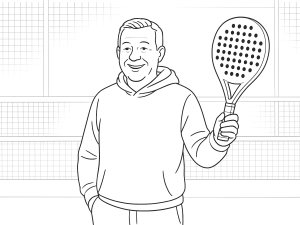 Royal Padel M27 2024 LTD racket met gestructureerd oppervlak en open hart frame, getoond in actie