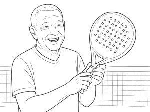 Raquette de padel Siux Diablo Pro 4 avec forme goutte d'eau et face en carbone texturé, en action