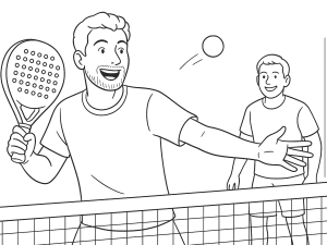 Padelspelare vid nätet som visar kompakt forehandvolleyteknik med aktiv fotarbete och kort bakåtsving